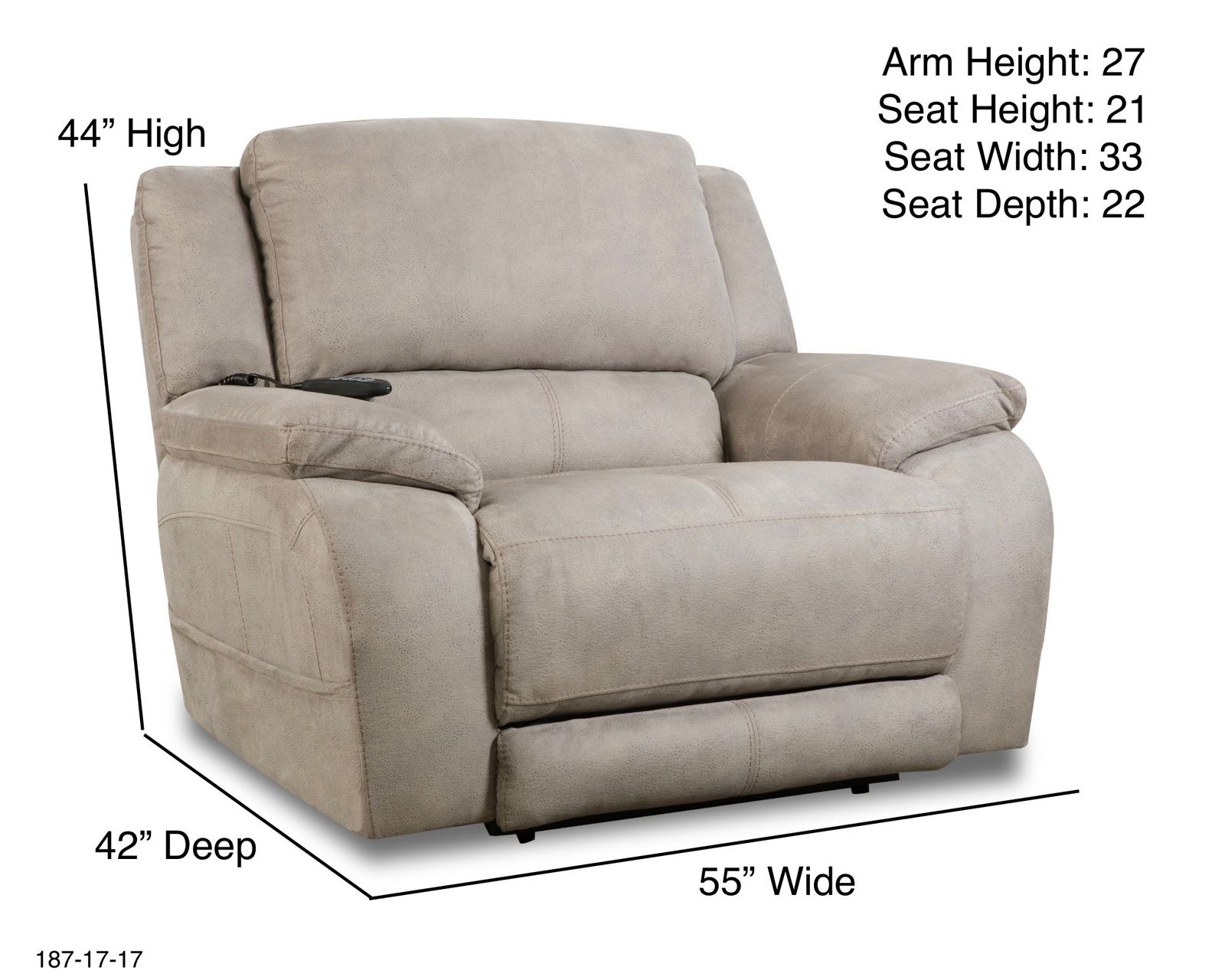 Harley 84" Triple Power Reclining Console Loveseat Nickel (In stock)  - Harley Triple Power Reclining Chair and Half