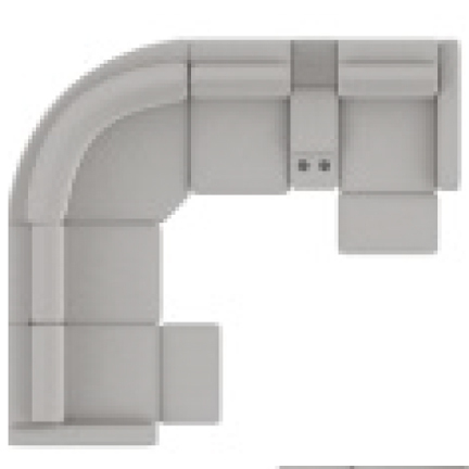 Layout C: Six Piece Reclining Sectional 106" x 119" (2 recliners)