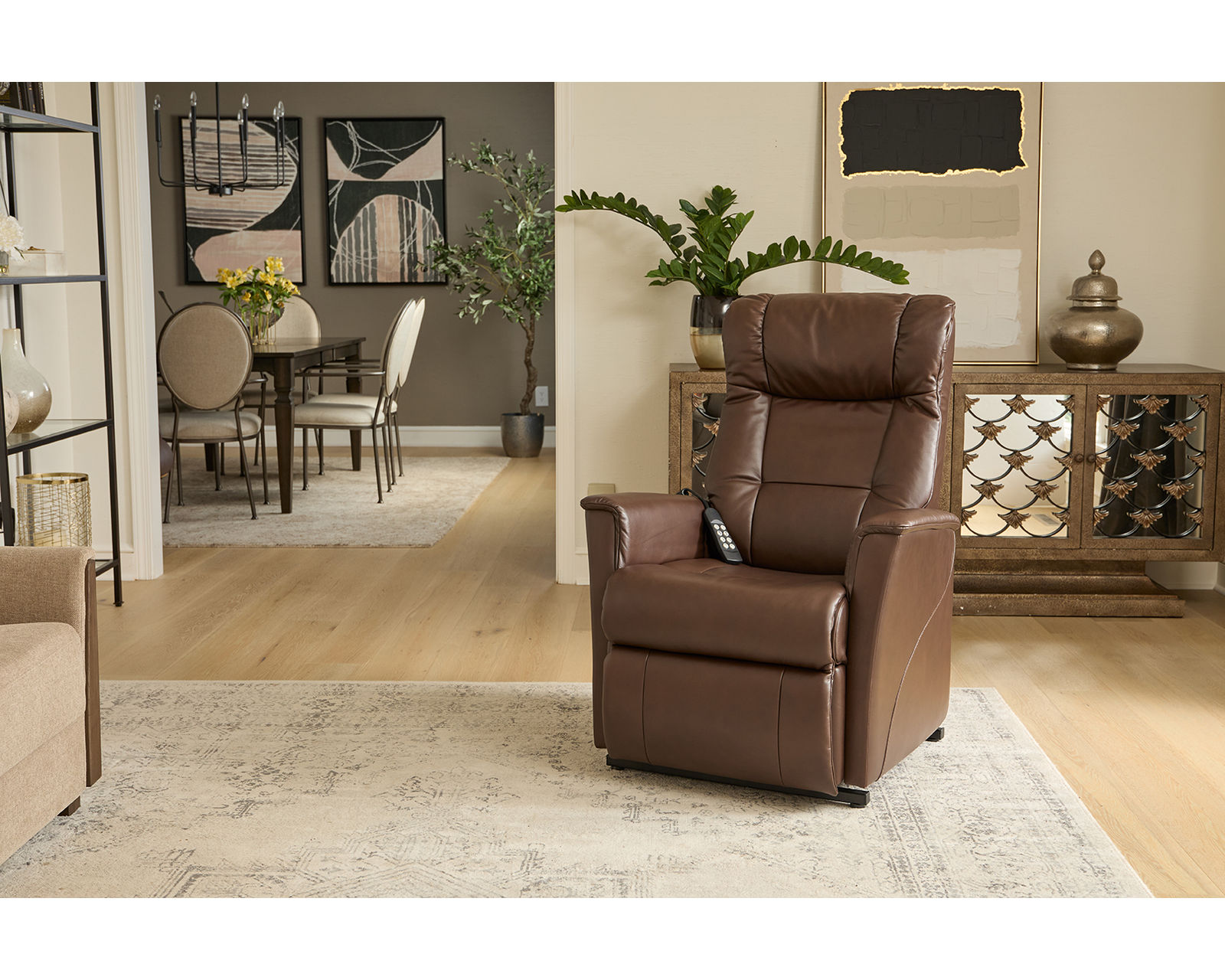 Memphis Power Lift Reclining Chair Mocha (2 sizes) In stock - Fast shipping