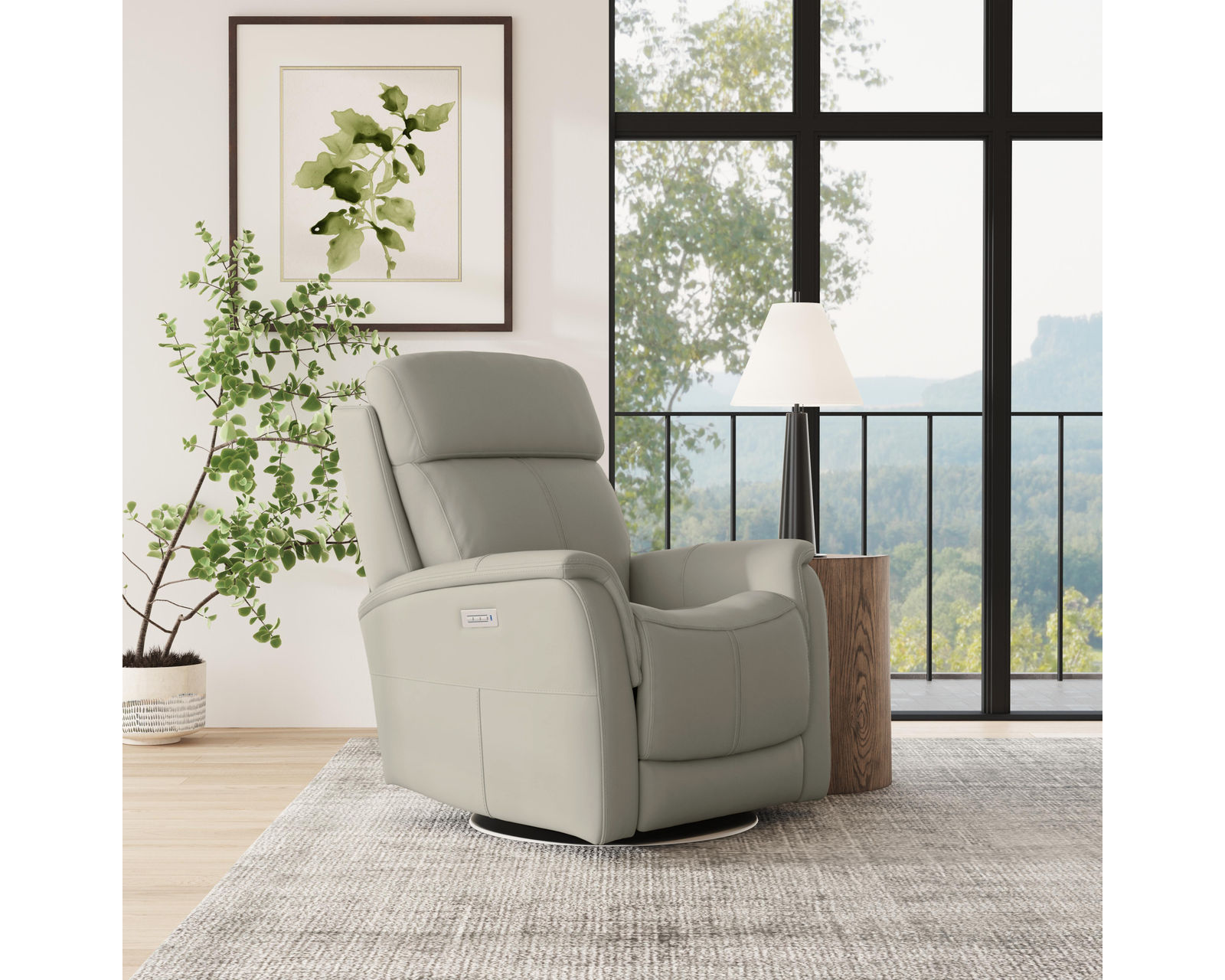 View 1524 Triple Power Reclining Console Loveseat (050-01) +3 colors - In stock - View Triple Power Swivel Recliner