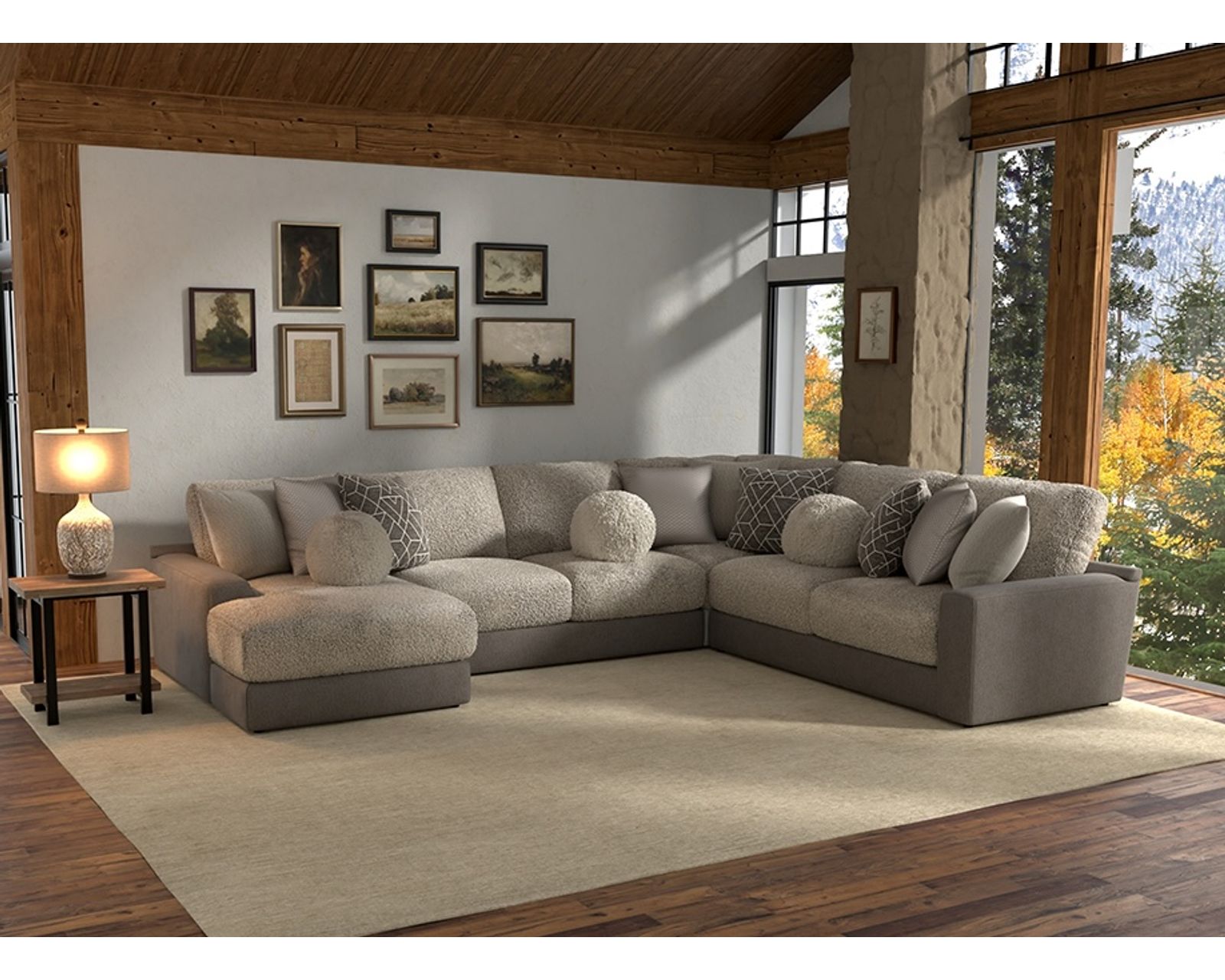 Canyon Modular Sectional (2 colors) includes pillows - Layout F: Four Piece Sectional 67" x 159" x 122"