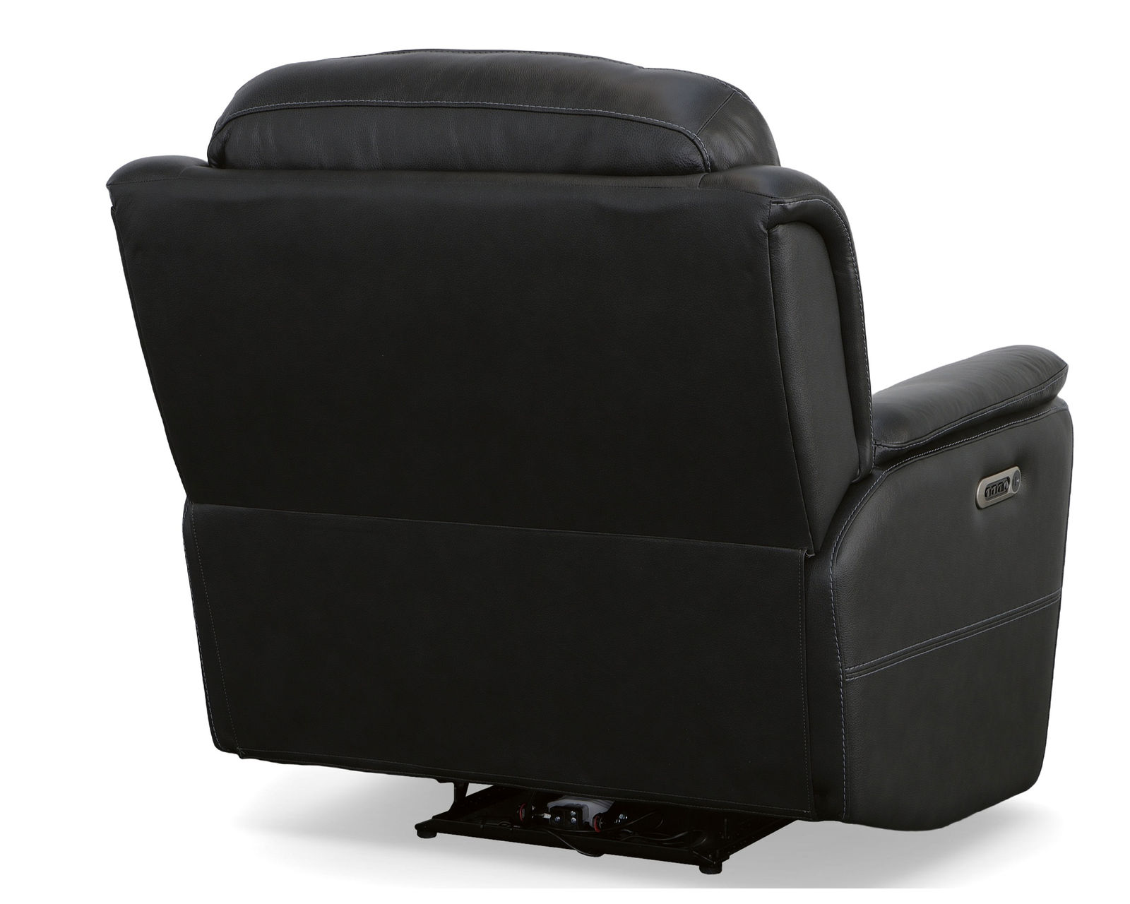 Crew Power Reclining Loveseat with Console, Power Headrests & Lumbar (Black leather) in stock - Crew Power Recliner with Power Headrest & Lumbar