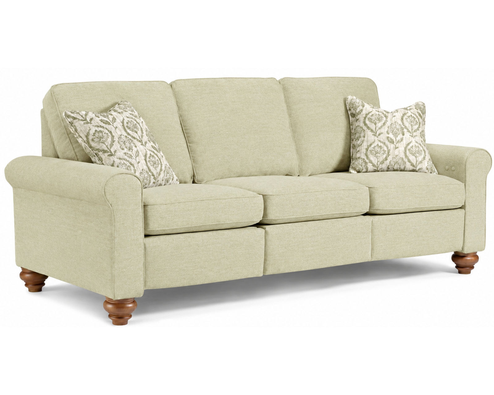 Weston 88" Power Incliner Sofa (+100 fabrics) 3 wood finishes - Custom Comfort Without Compromise.