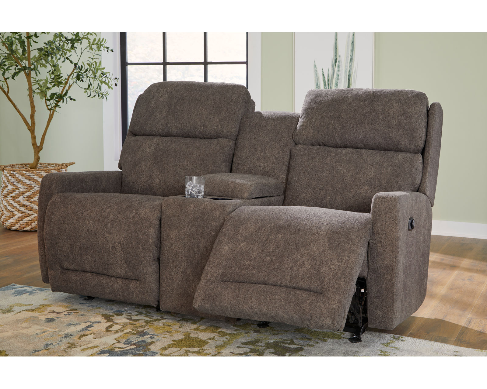 Livvy 77" Reclining Sofa (+50 fabrics) - Double Reclining Space Saving Console Loveseat