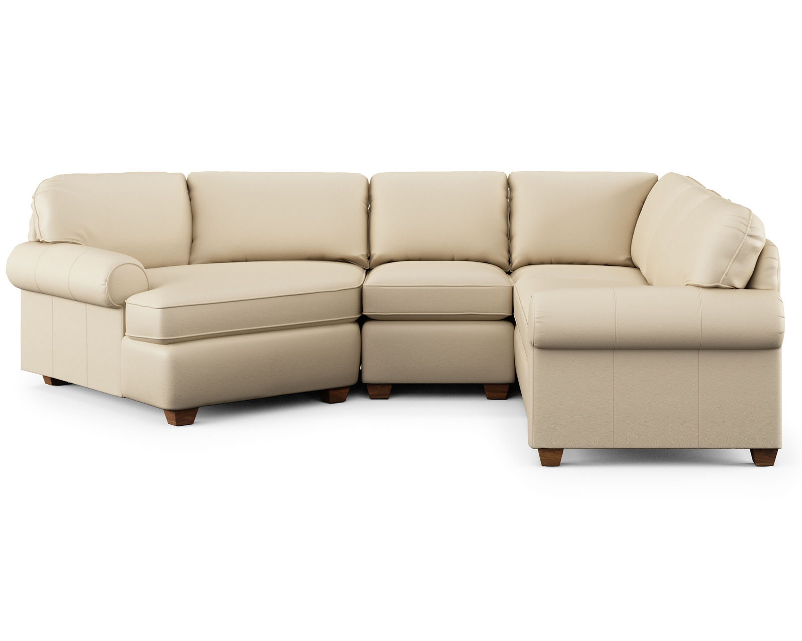 Thornton Leather Stationary Sectional (Leather choices) - Sectional Layout M:  Commercial quality furniture grade plywood frames