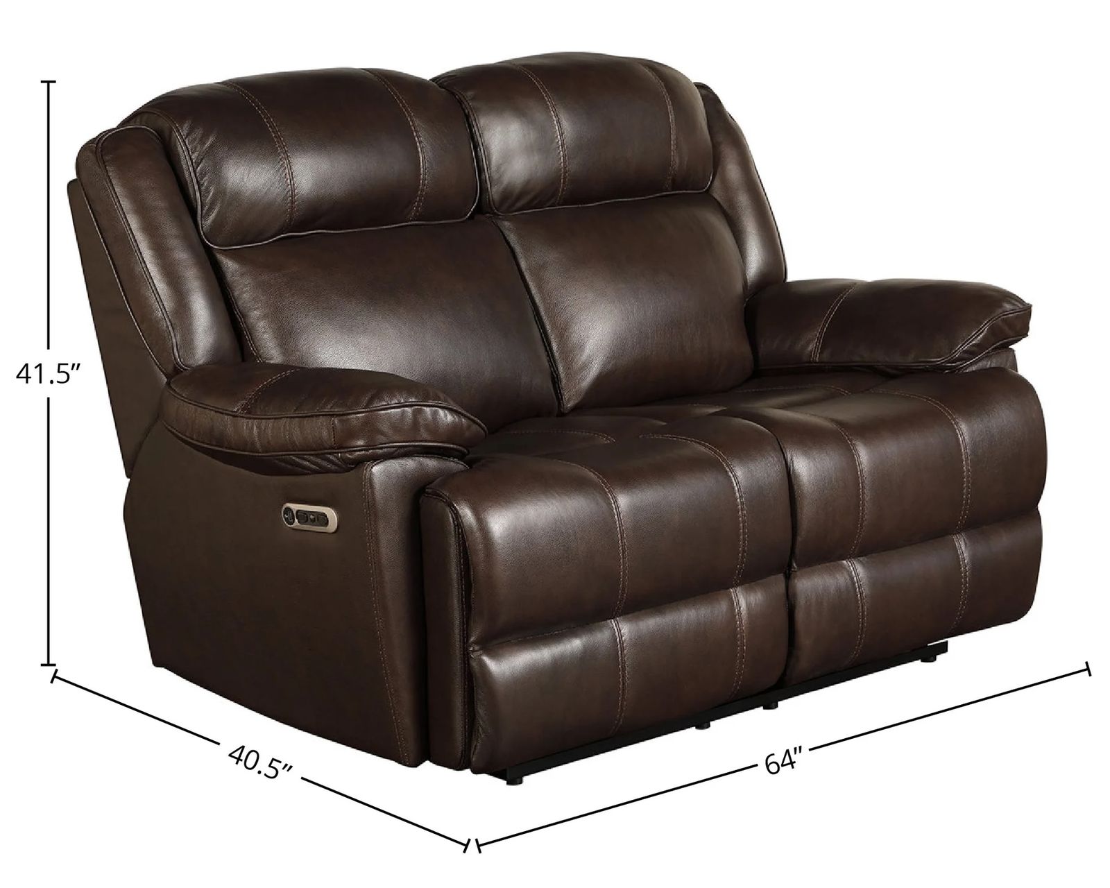 Eclipse Leather 86" Power Headrest Power Reclining Sofa Brown (In stock - Fast shipping) - Eclipse Power Headrest Power Reclining Loveseat