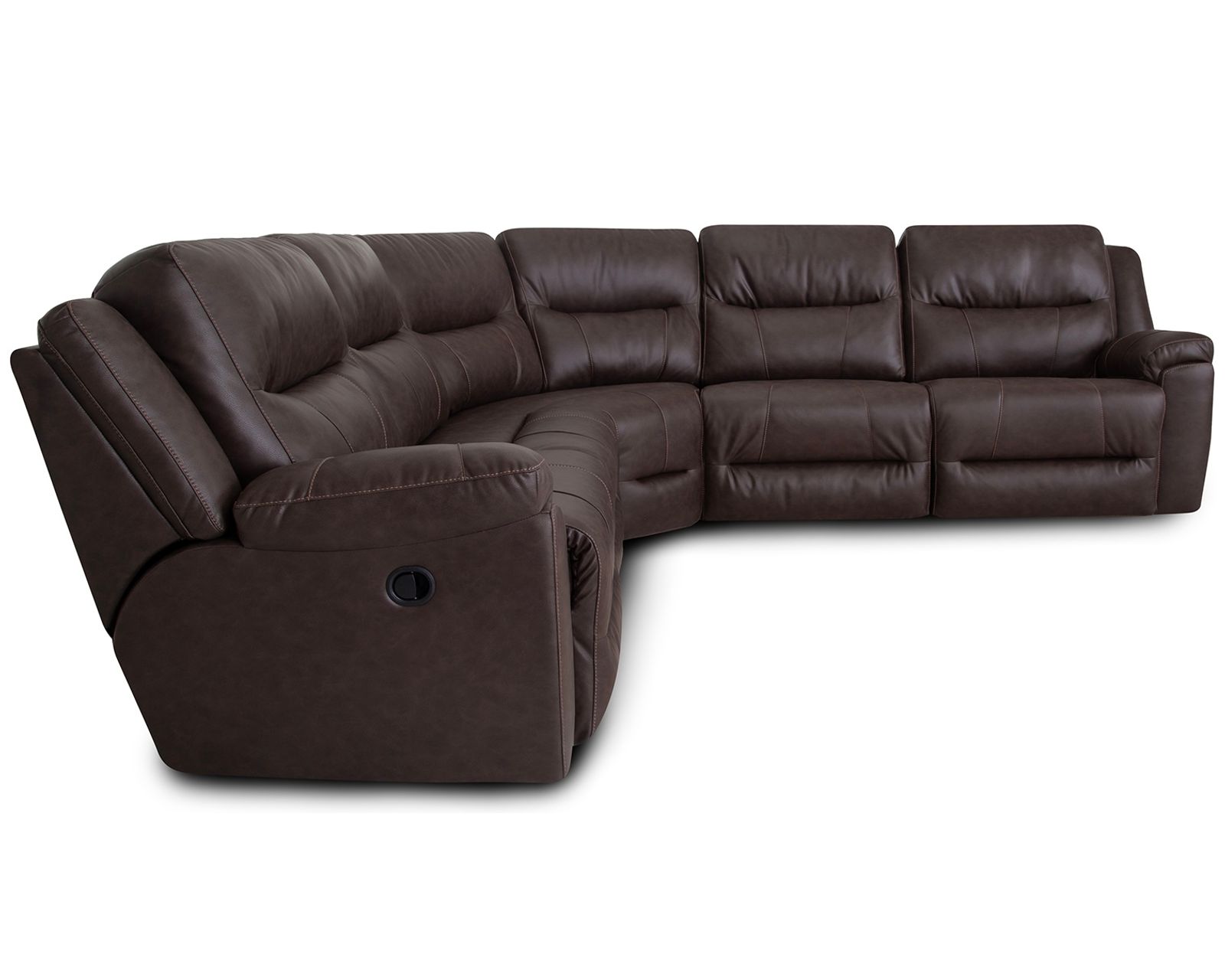 Davenport 659 Reclining Sectional Coffee (3 colors) - Layout A: Five Piece Sectional 128" x 128" (2 recliners) 