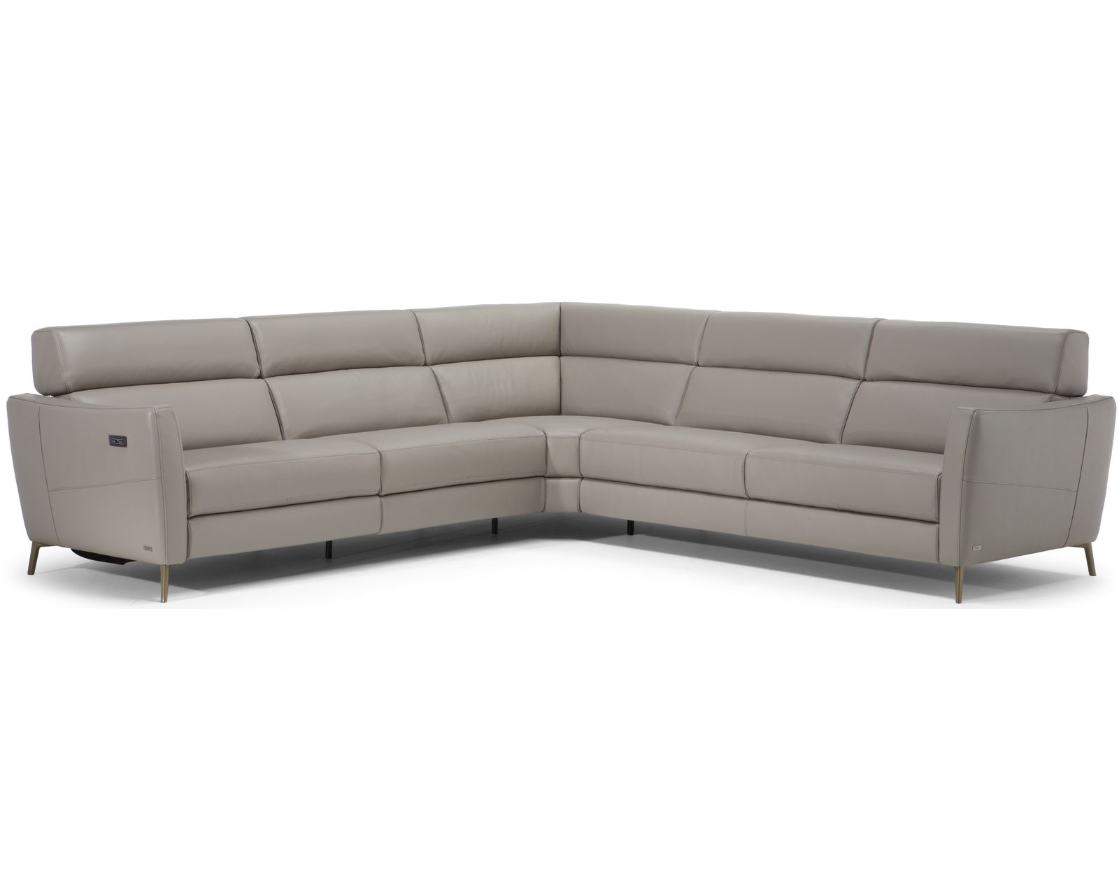 Greg C200 Power Headrest Power Reclining Sectional (+ 50 leathers) - Layout D: Five Piece Sectional 115" x 115" (2 recliners)