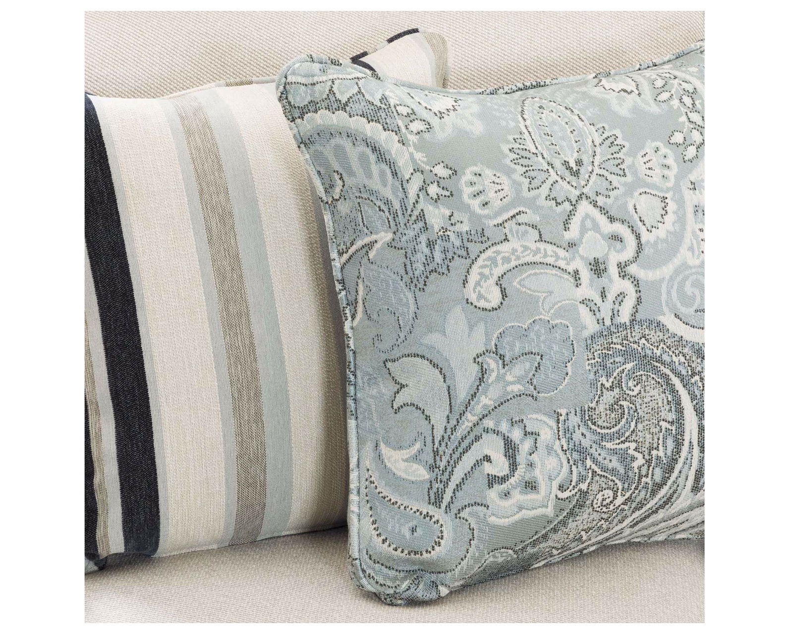 Sweater Bone Three Piece Stationary Sectional - Includes 7 pillows