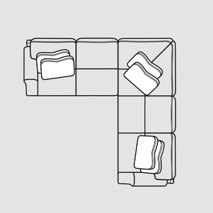 Layout G: Five Piece Sectional 104" x 104"