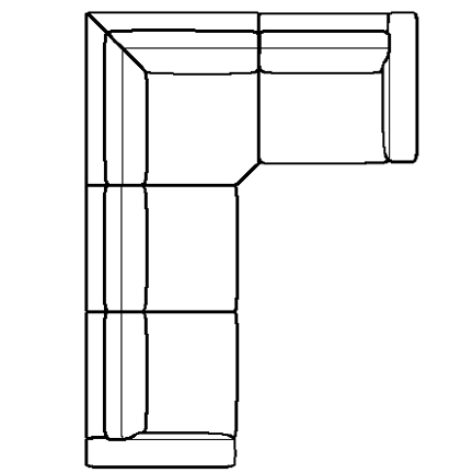 Layout E: Three Piece Sectional 123" x 89"