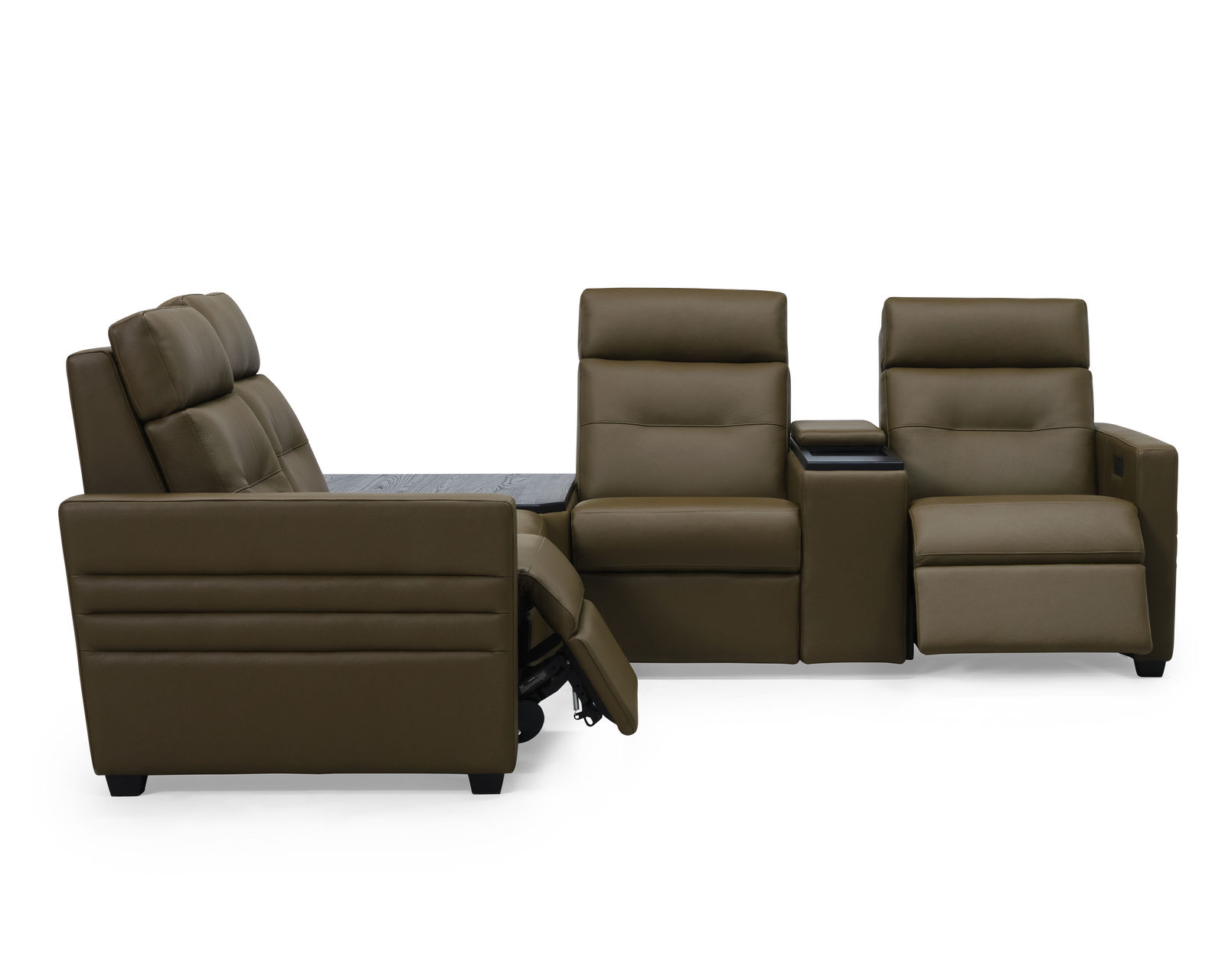 Reece 40109 Triple Power Reclining Sectional (+100 leathers) - Layout G: Three Piece Sectional (2 recliners). 92" x 103"
