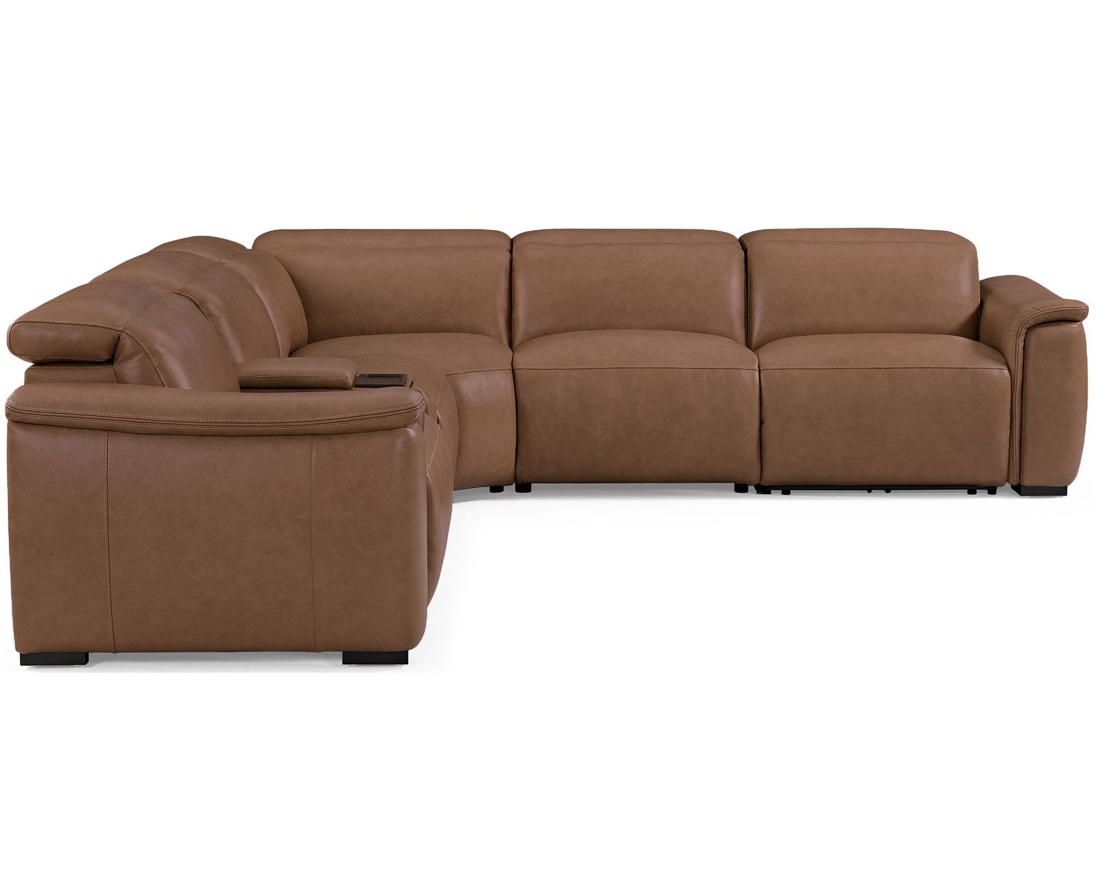 Camden 1427 Power Headrest Power Reclining Sectional (2 colors) in stock - Layout A: Six Piece Sectional 127" x 114" (2 recliners)