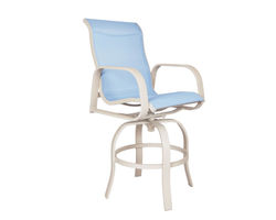 Seaside Sling Swivel Bar Stool (46" and 49") 24 fabrics - 8 metal finishes