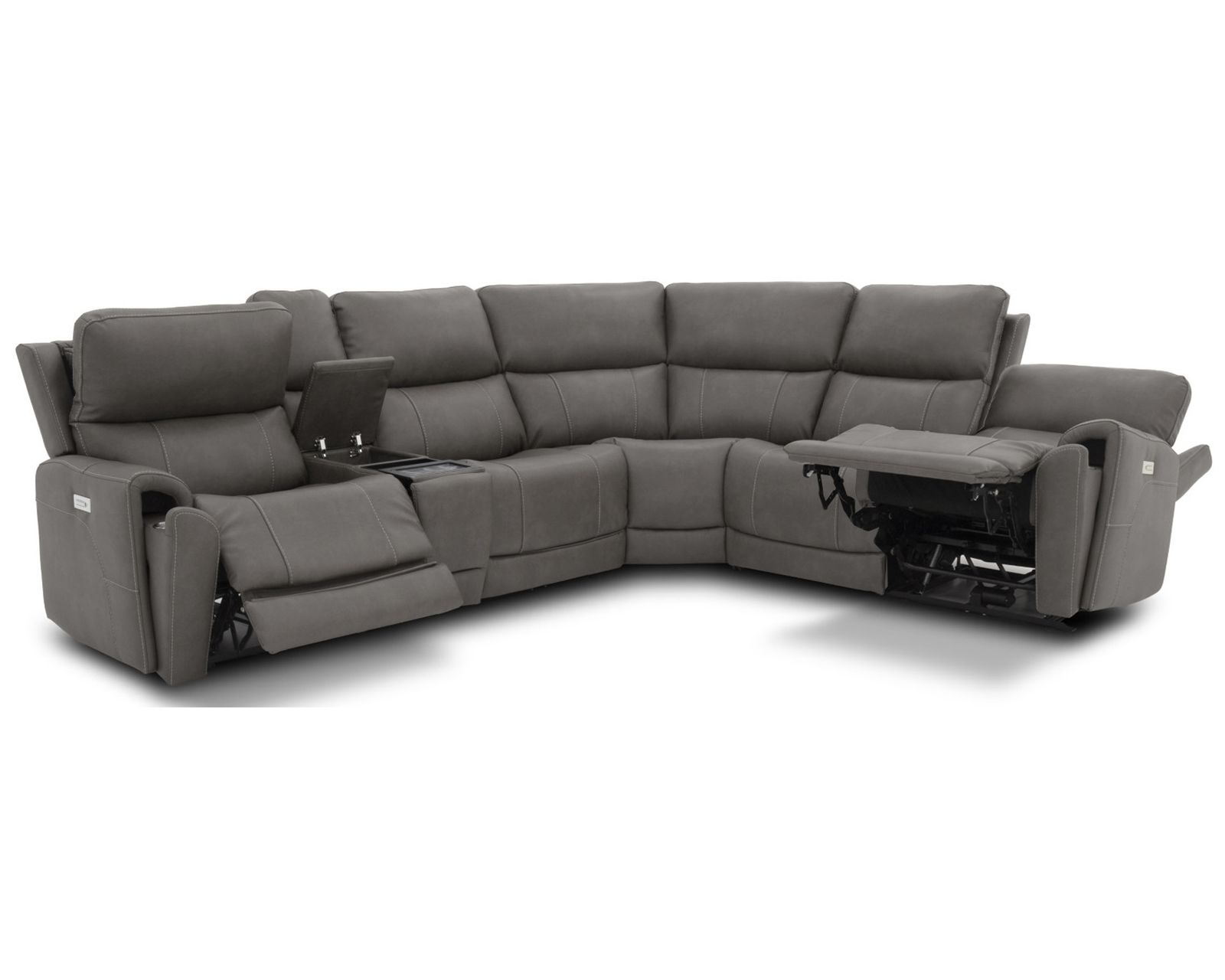 Carter 1587 Triple Power Reclining Sectional (2 colors) 866-02 -in stock - Layout A: Six Piece Reclining Sectional 124" x 111" (2 recliners)