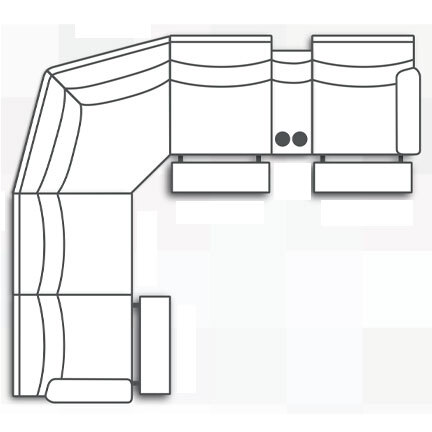 Layout C: Six Piece Reclining Sectional 109" x 122" (three recliners)