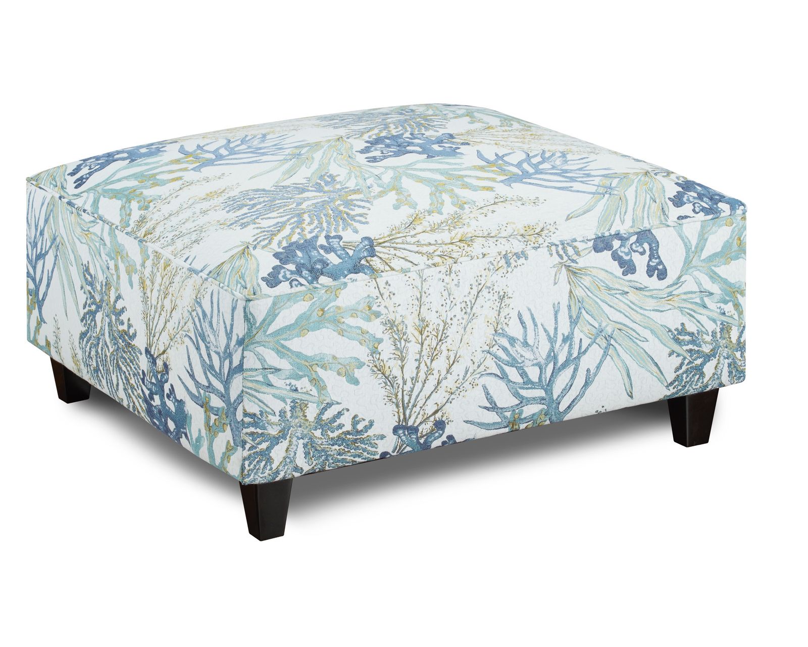 Grande Glacier Queen Sleeper - Coral Reef Oceanside 38" Square Cocktail Ottoman