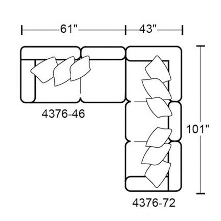 Layout G: Two Piece Sectional 104" x 101"