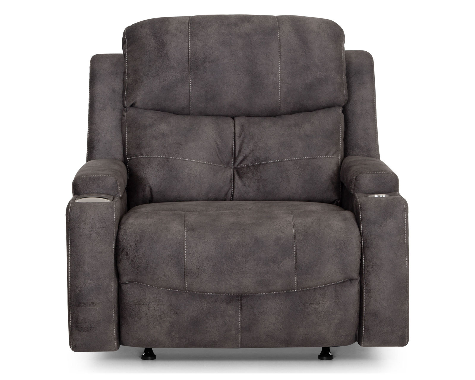 Arlington 8507 Chair & A Half Power Rocker Recliner (Extra-Wide Comfort. Built-In Storage. Wireless Charging) - Arlington Chair and a Half Power Recliner in Leather Like Fabric 3351-03 Monroe Ebony