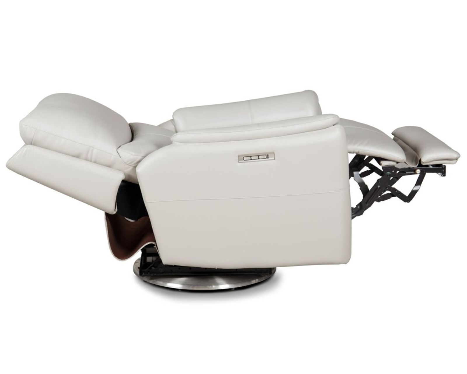 Salem Swivel Recliner w/Power Recline, Power Head Rest & Power Lumbar (Lay Flat) - Steel (In stock)