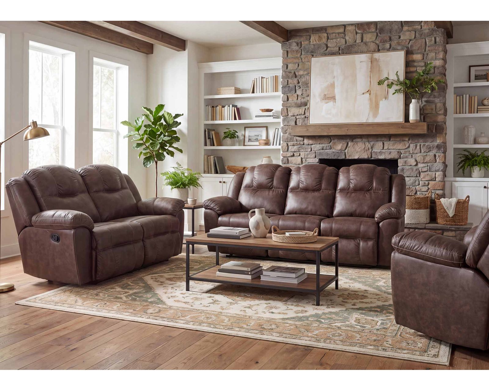 Castello 92" Reclining Sofa Walnut (A Best-Selling Favorite. Plush Comfort with a Distinctive Crowned Design) - Where Strength Meets Comfort.