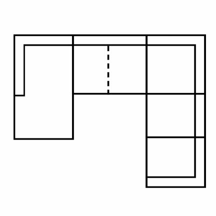 Layout F: Five Piece Sectional 63" x 138" x 101"