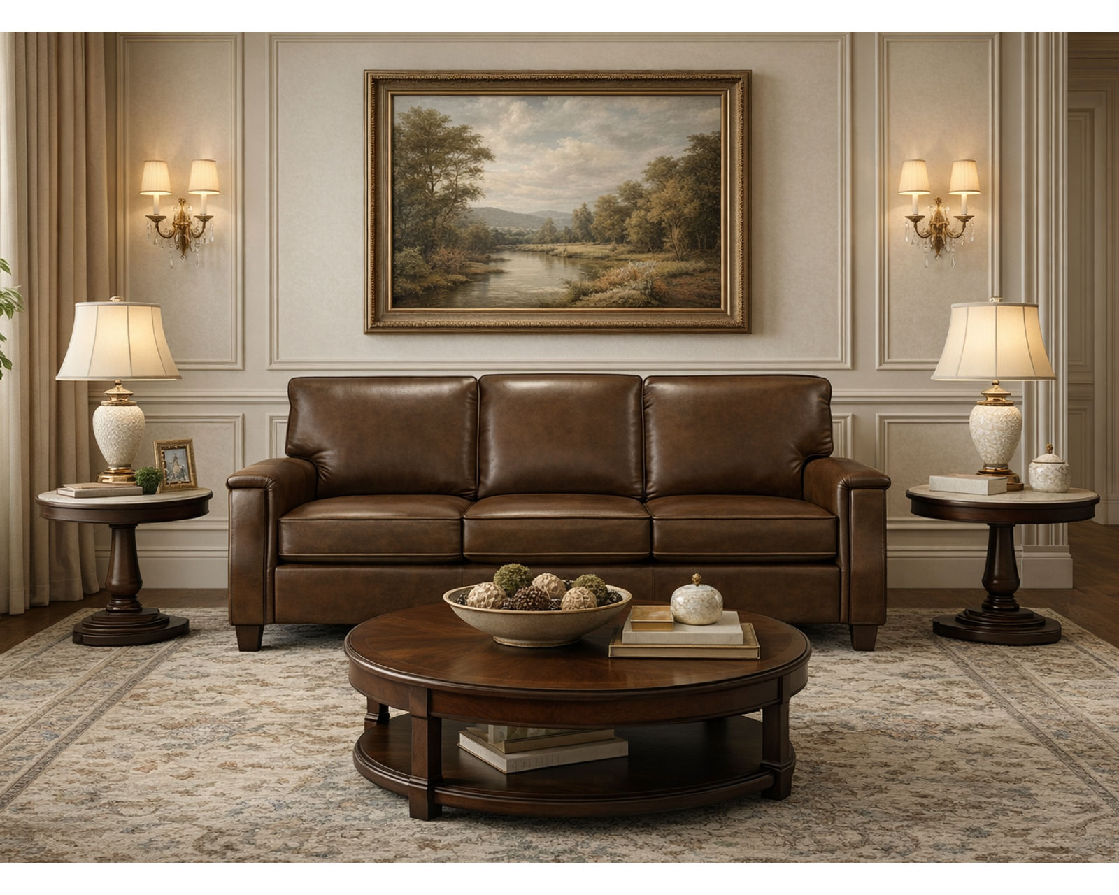 Salem 88" Leather Sofa (+29 Leathers) - 29 Top-Grain Leather Choices