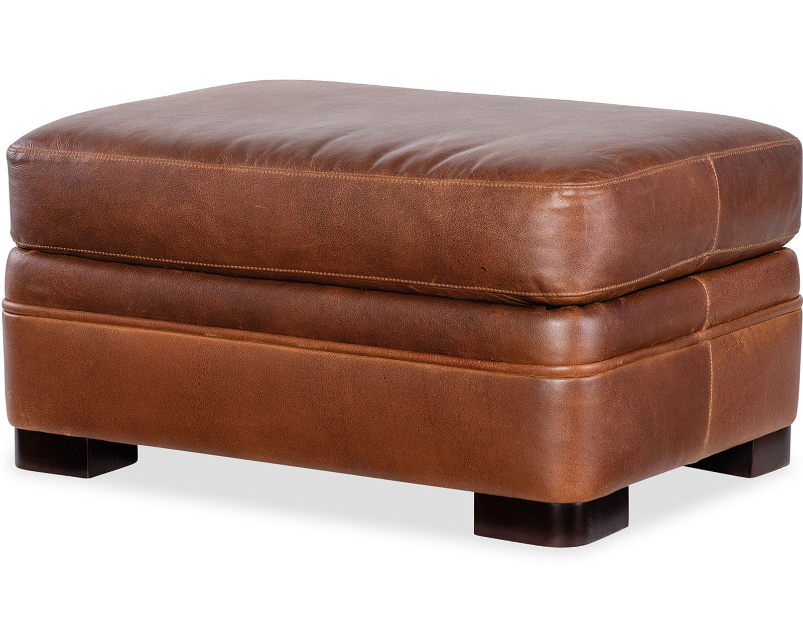 Bradington Young Beckham Sofa (12 leathers) 8-Way Hand Tie - Beckham 23" x 32" Ottoman