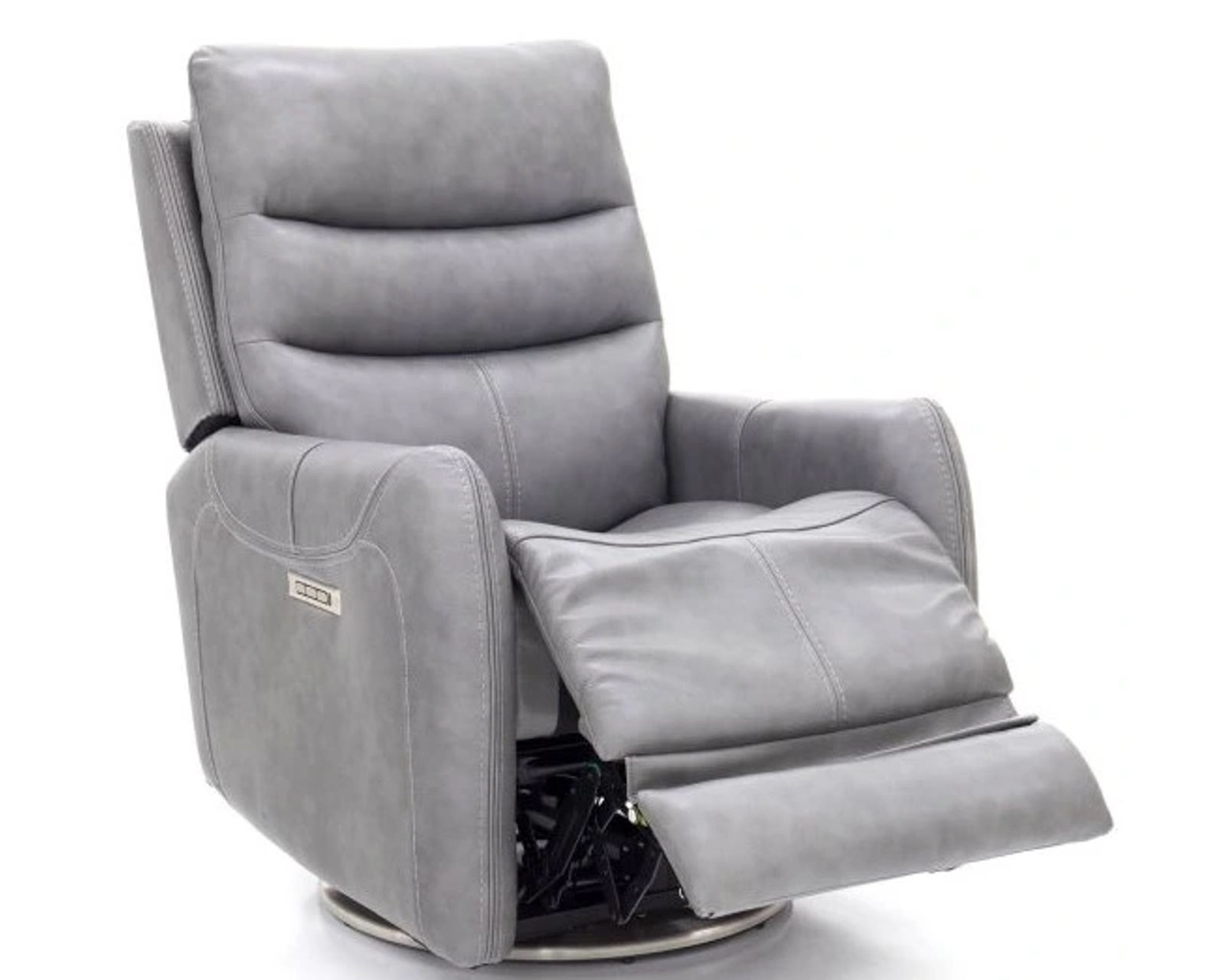 San Marco Swivel Recliner w/Power Recline, Power Head Rest & Power Lumbar (Lay Flat) - Dove (In stock)