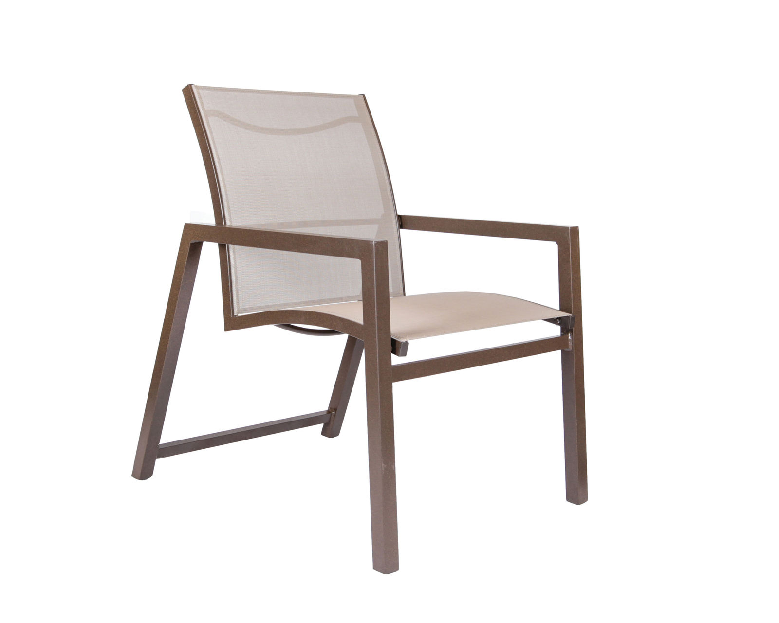 Craftsman Square Dining Table (8 Metal Finishes) - Shown with Cypress Sling Dining Arm Chair 402-79