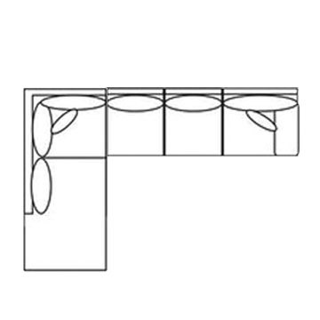 Layout I: Three Piece Sectional 100" x 117"