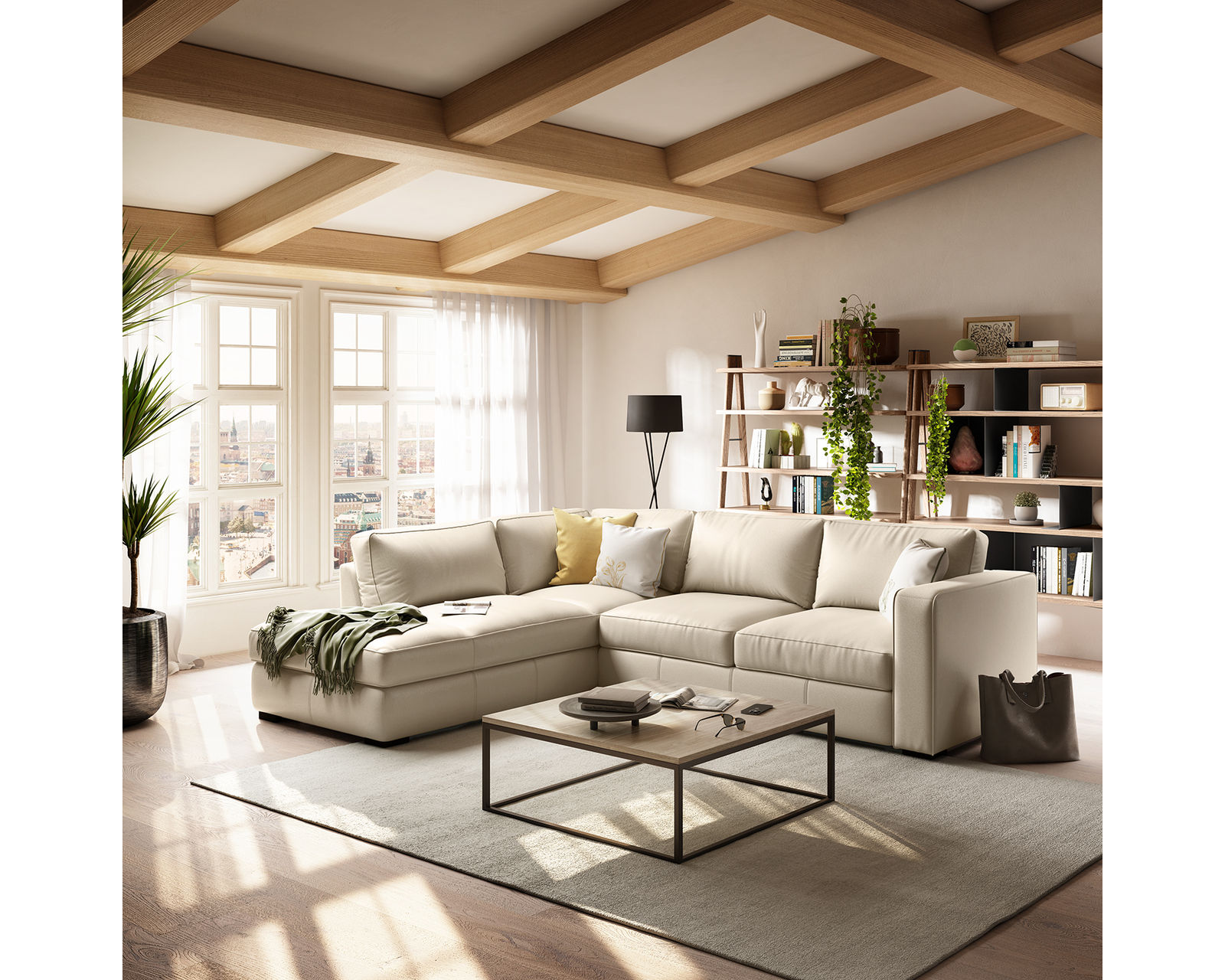 Copenhagen C274 Sectional (+50 leathers) - Layout D: Two Piece Sectional 90" x 110"