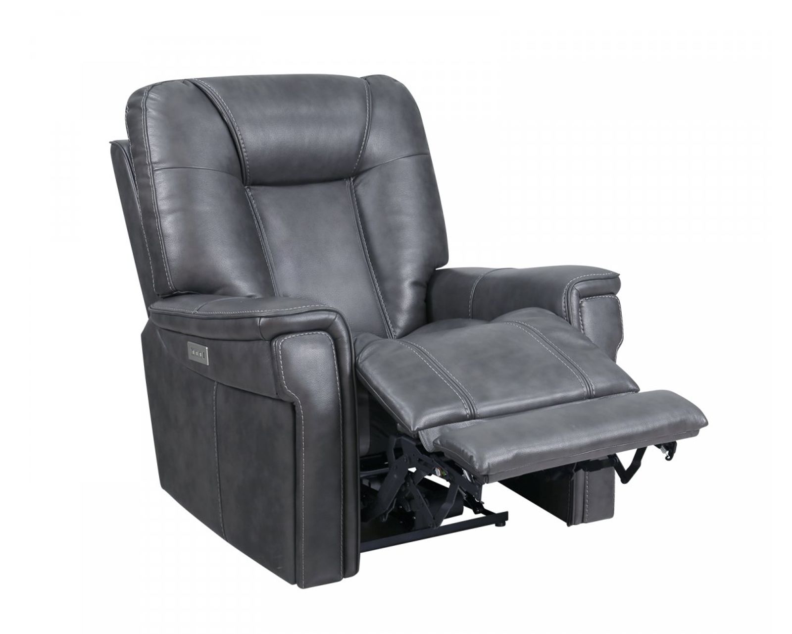  Sanibel 88" Sofa w/Power Recline, Power Head Rests & Power Lumbar (Lay Flat) Storm Leather (In stock) - Sanibel Power Recliner w/Power Head Rest & Power Lumbar (Lay Flat)