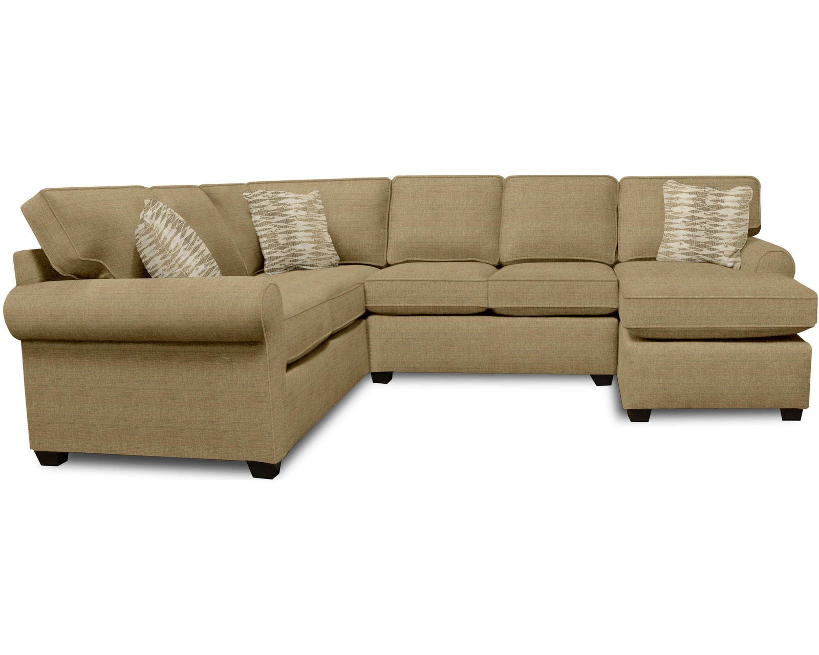 Charlie Stationary Sectional  (+101 Standard and Performance Fabrics) - Layout G: Three Piece Sectional 92" x 115" 