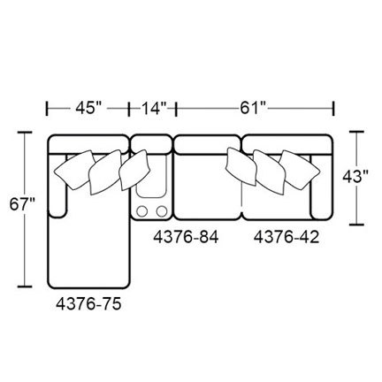 Layout B: Three Piece Sectional 67" x 120"