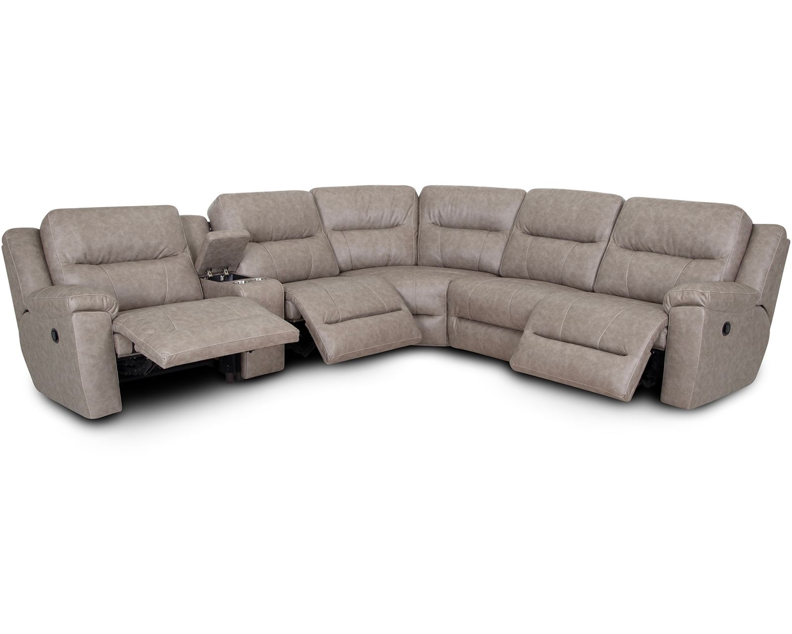 Davenport 659 Reclining Sectional Coffee (3 colors) - Layout B: Six Piece Sectional 140" x 128" (3 recliners)