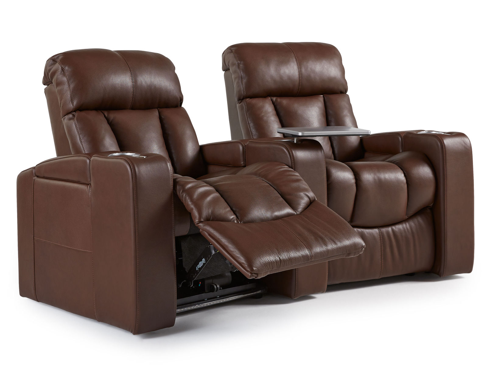 Paragon 41417 Power Reclining Home Theater Sectional (+200 colors) - Layout C: Two Piece Home Theater Sectional Curved 76" Wide shown with optional metal tray
