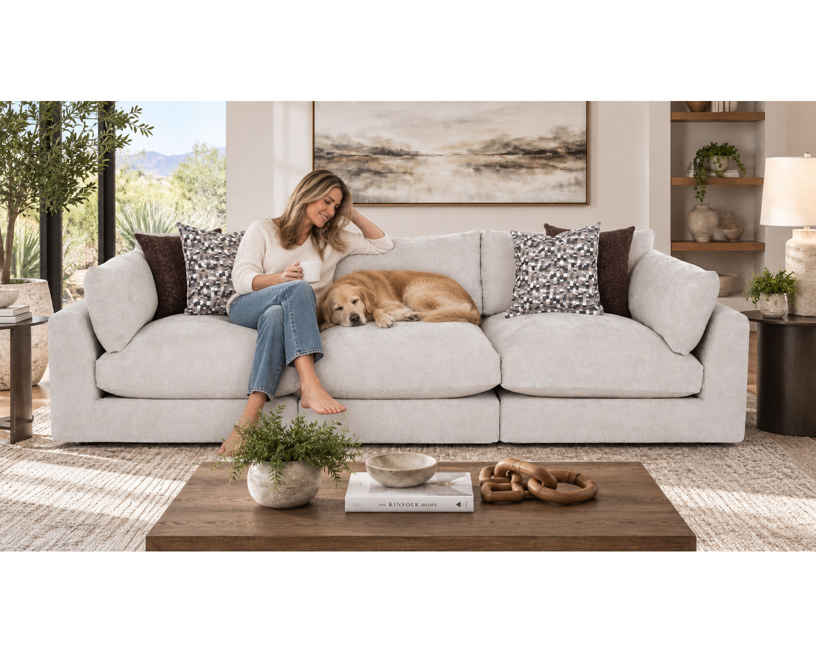 Pollock 965 EXTRA-Deep Seating Sofa (Go Beyond Deep. Discover Dreamscape) - 58.5 Inches of Pure Lounging Luxury.