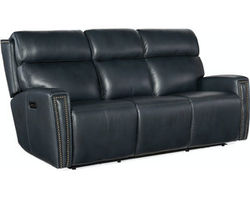 Ruthe ZeroGravity Power Sofa w/Power Headrest &amp; Hidden Console (Denim Top Grain Leather) In stock