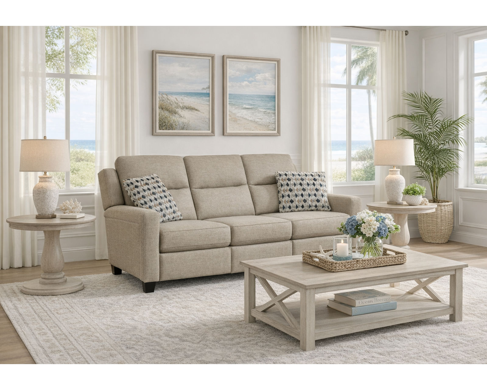 Lexington 81" Double Reclining Sofa EZ4F00  (+100 Standard and Performance Fabrics) - Lexington 81" Power Reclining Sofa