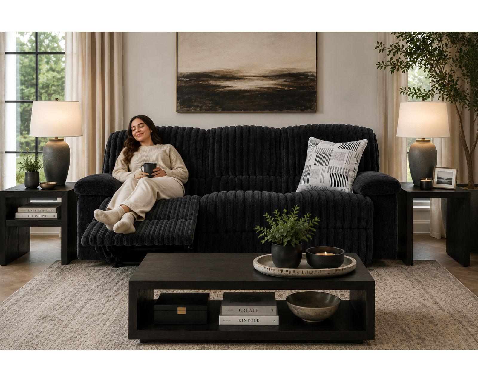Comet 85" Lay Flat Reclining Sofa (includes pillows) - Recline Into Better Living.