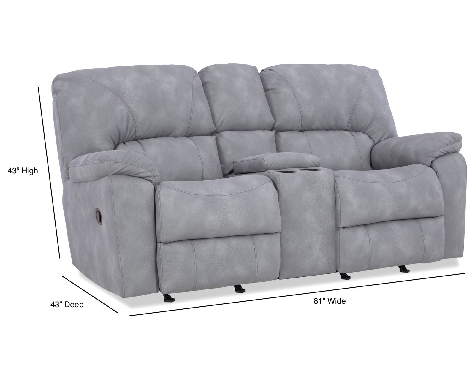 Rhino 90" Reclining Sofa (In stock) - Rhino Rocking Reclining Console Loveseat