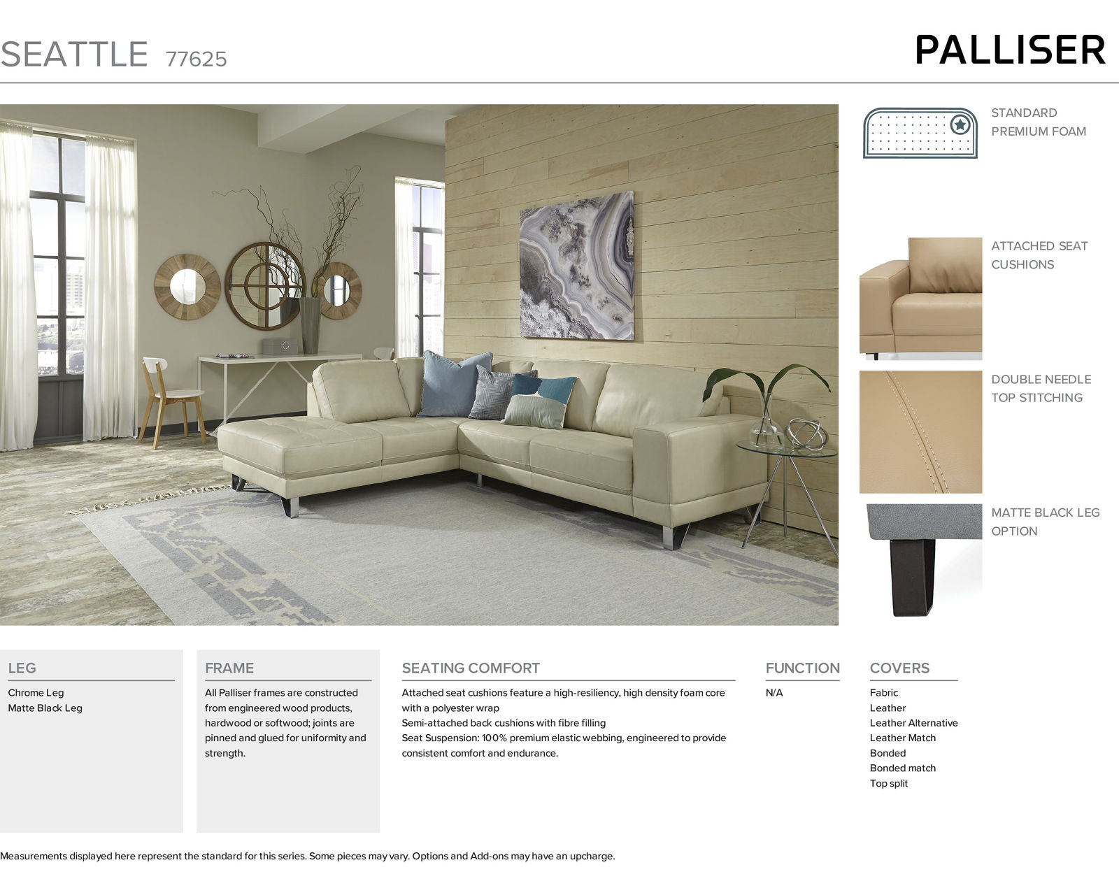 Seattle 77625 Sectional (50+ fabrics)