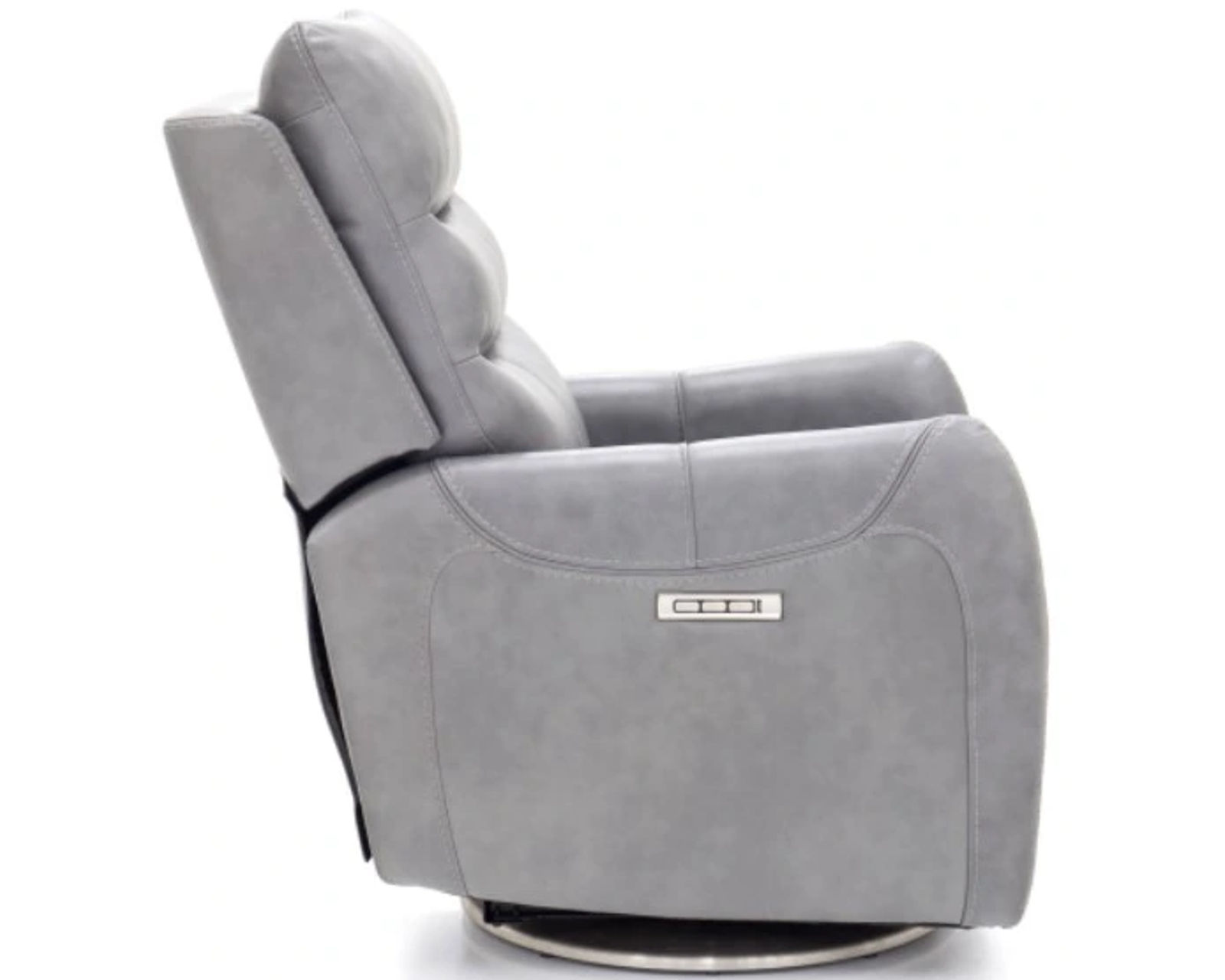 San Marco Swivel Recliner w/Power Recline, Power Head Rest & Power Lumbar (Lay Flat) - Storm (In stock)
