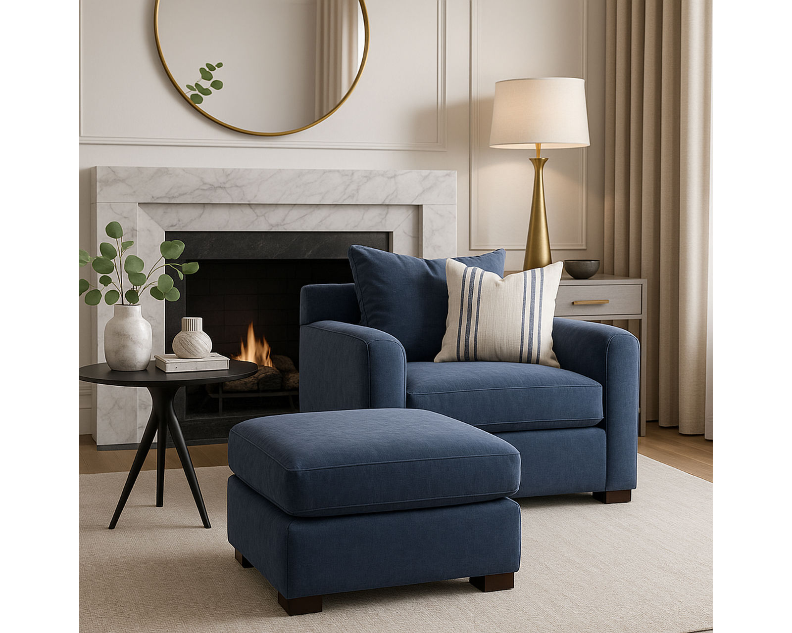 Pandora 91" Sofa (+28 finishes +69 fabrics) - Pandora Chair and Ottoman