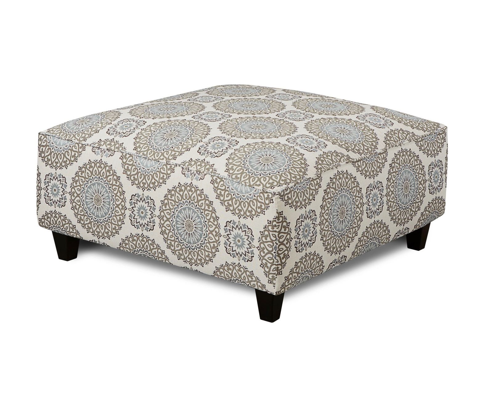 Grande Mist 88" Sofa - 1140 (includes pillows) Performance fabric (In stock) - Brianne Twilight 38" Square Cocktail Ottoman