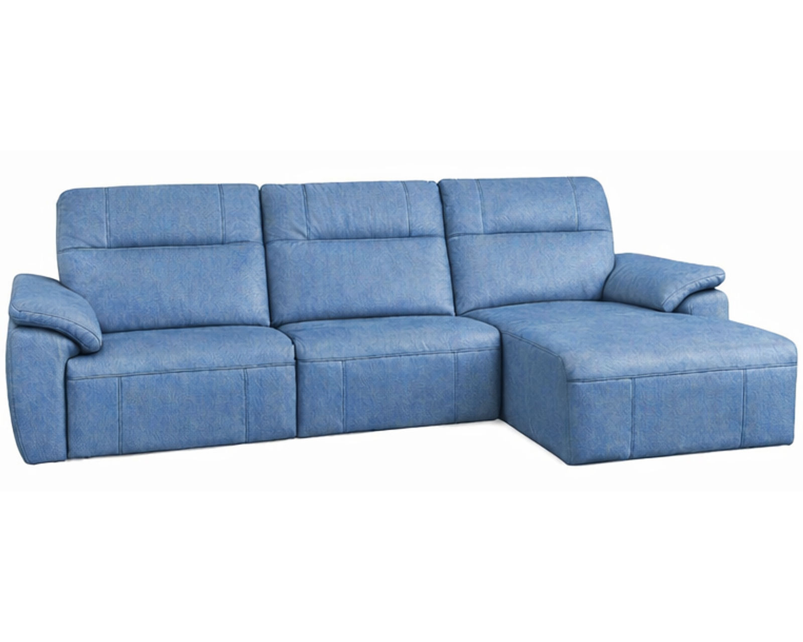 Rowan 4077 Reclining Chaise Sectional (standard and wide seat widths) +140 leathers  - Layout J:  Three Piece Chaise Sectional 116" x 65"(1 recliner)
