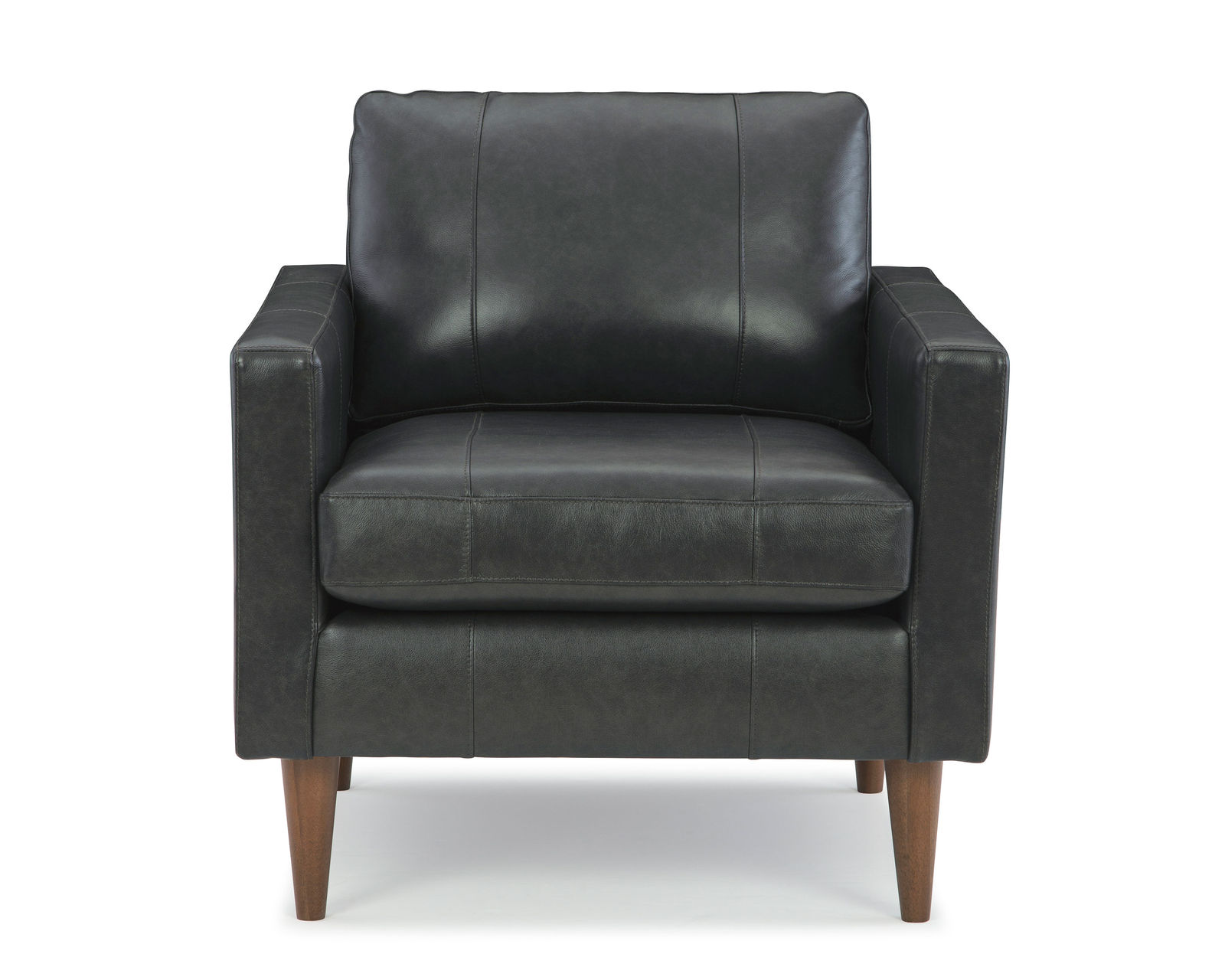 Trafton Leather Sofa (+3 leathers) 81" - Trafton Leather Chair in Charcoal
