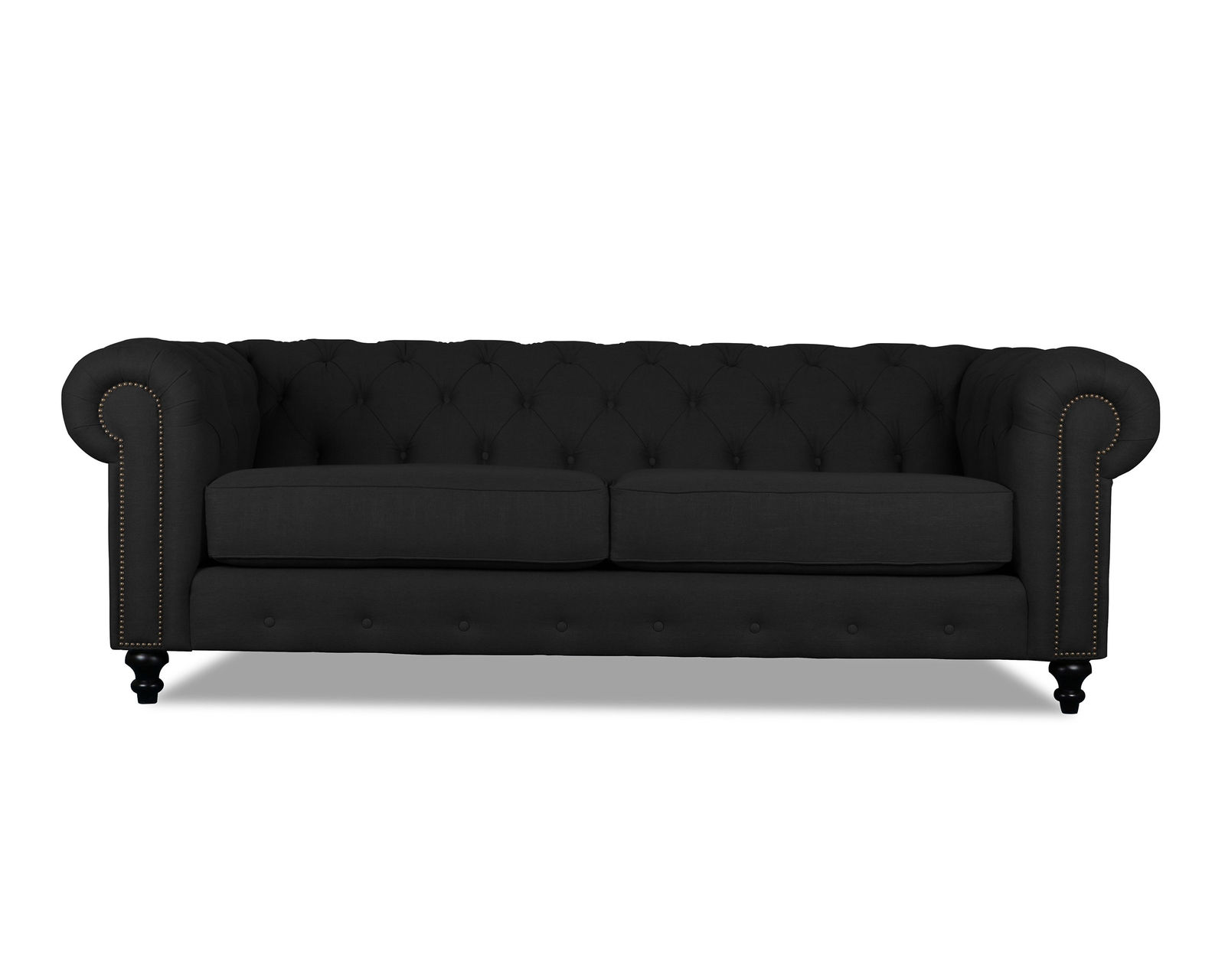 London Tufted Sofa in Charcoal - 72" - 90" - 103" - London Tufted Sofa 90" Charcoal 