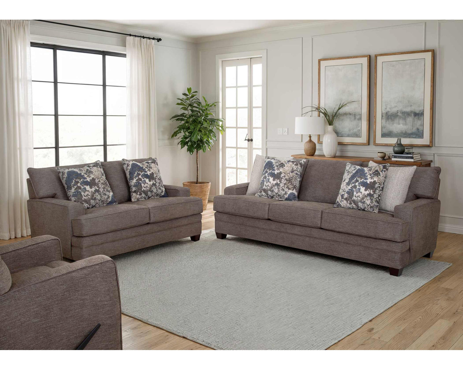 Melrose 90" Sofa (Tailored Style. Everyday Comfort. Made for Living) - A Complete Designer Look. One Beautifully Coordinated Room.